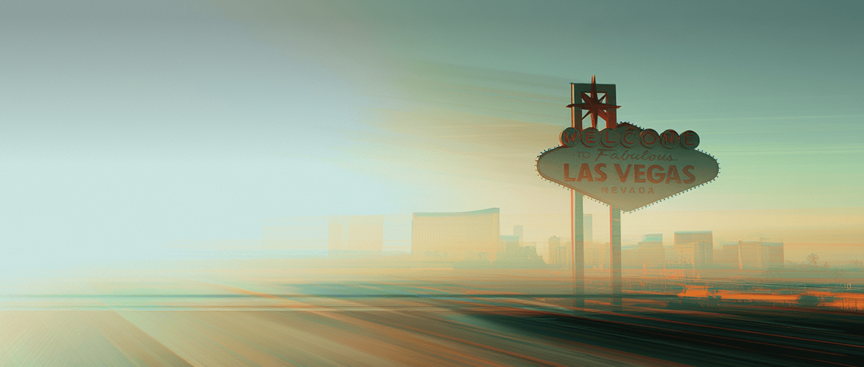 The Las Vegas skyline at sunset