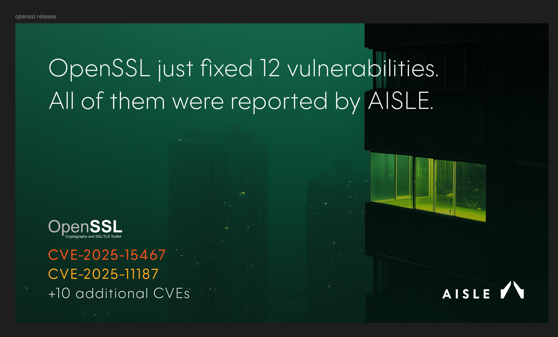 AISLE Discovered 12 out of 12 OpenSSL Vulnerabilities | AISLE